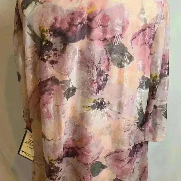 R&M Richards Pink Flower Embellished Lace Sheath Dress & Jacket (Size 18) - Picture 10 of 10